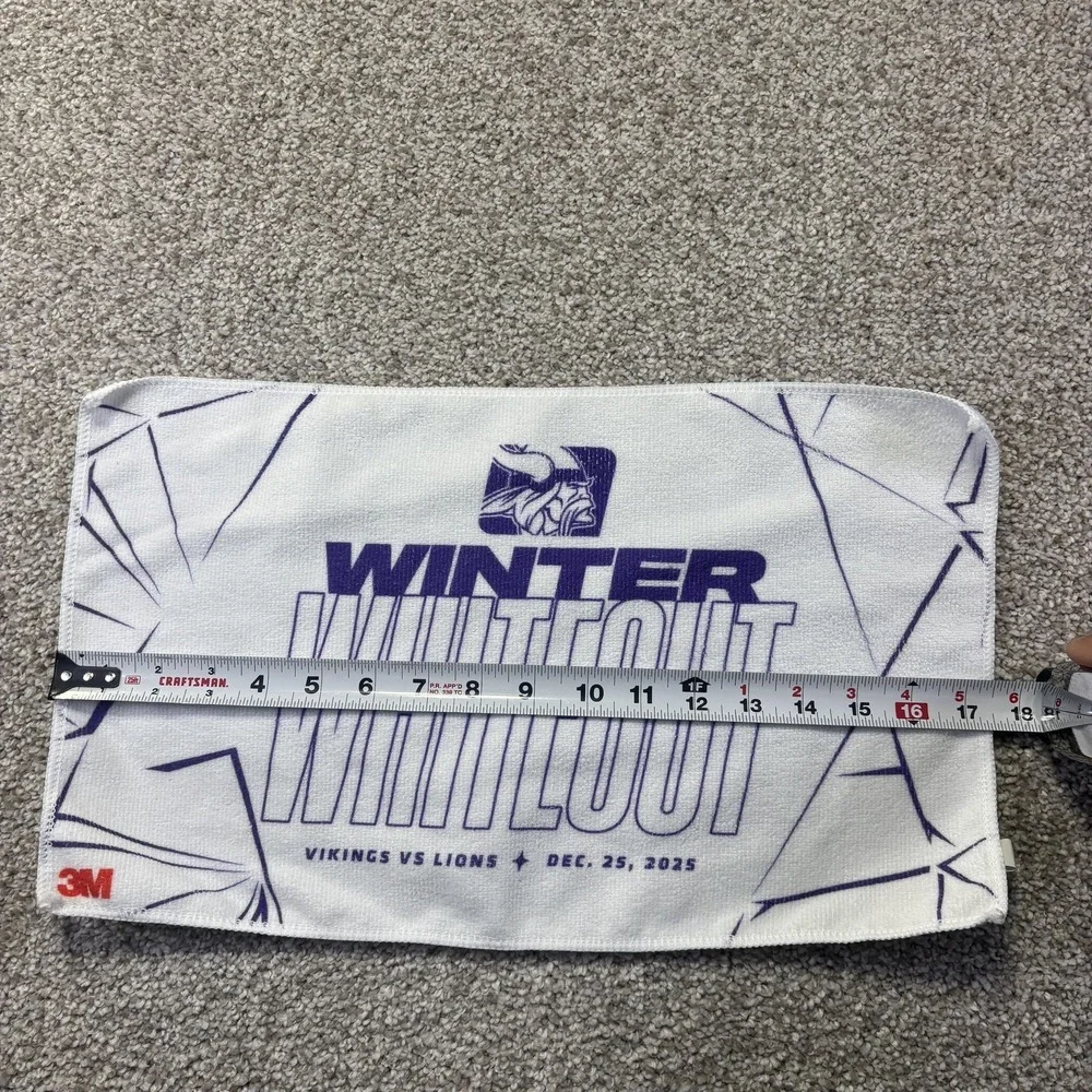 Minnesota Vikings Towel White NFL Football Winter Whiteout 2025 3M Christmas